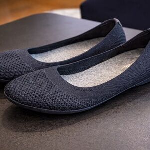 Allbirds Tree Breezer Flats Black Knit Ballet Shoes Womens 6 Comfort